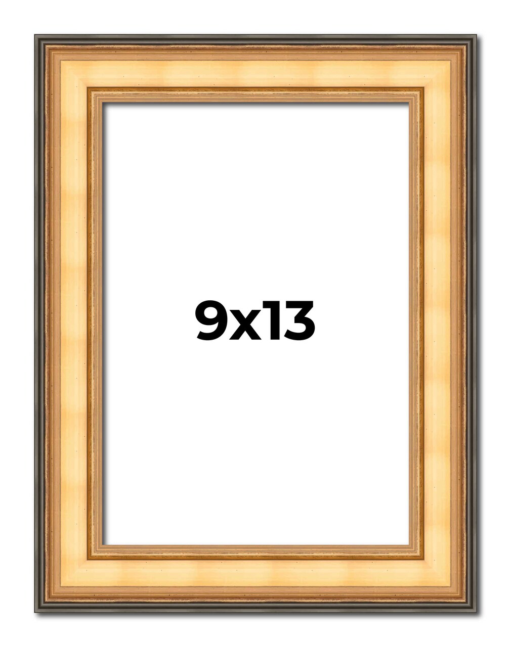 Photo Size Traditional Gold Picture Frame - UV Acrylic, Foam Board Backing, Hanging Hardware